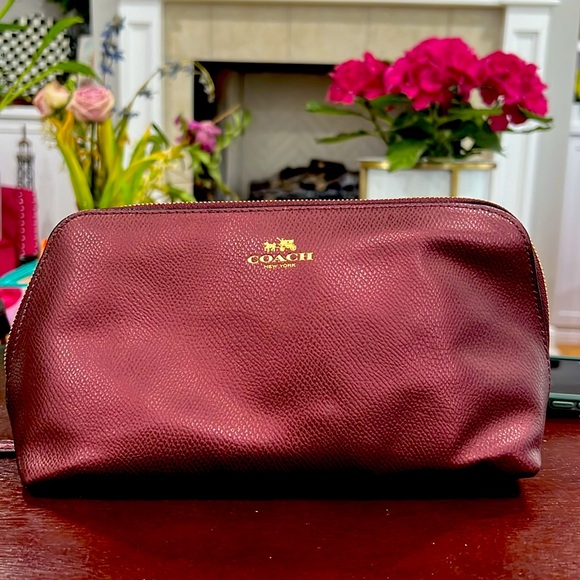 Metallic Leather Coach Cosmetics case NWOT - Picture 1 of 7
